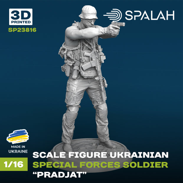 Spalah SP23816 Ukrainian special forces soldier Pradjat Scale Figure Model 1:16 | Detailed 3D Printed Resin Kit