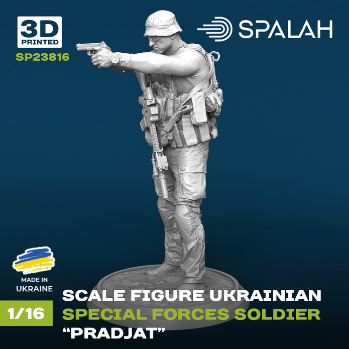 Spalah SP23816 Ukrainian special forces soldier Pradjat Scale Figure Model 1:16 | Detailed 3D Printed Resin Kit