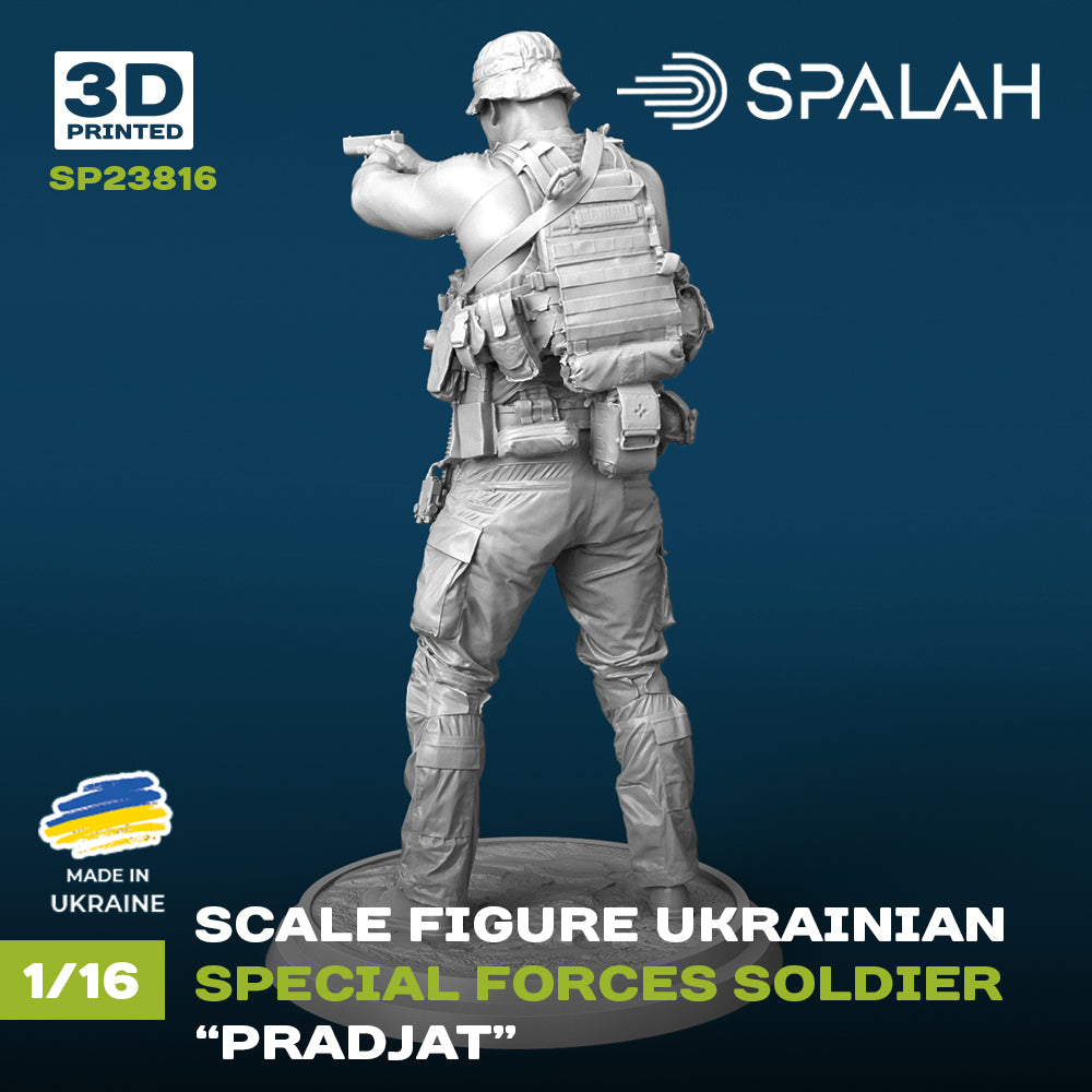 Spalah SP23816 Ukrainian special forces soldier Pradjat Scale Figure Model 1:16 | Detailed 3D Printed Resin Kit