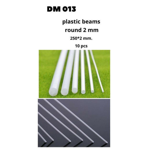 Plastic Beams 250x2.0 mm. 10 pcs Scale  DAN Models DM 013