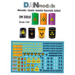 Labels on barrels and packaging with toxic waste. Scale 1:35 DAN Models DM 35010