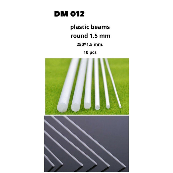 Plastic Beams 250x1.5 mm. 10 pcs Scale  DAN Models DM 012