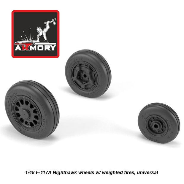 1/48 F-117A Nighthawk wheels w/ weighted tires Scale 1:48 Armory Models AR AW48322