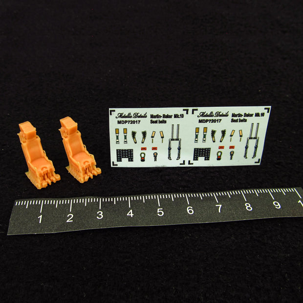 Ejection Seat F16F Rafale, Seats + 3D Decals (3D-Printed) Scale 1:72 Metallic Details MDR72110 - For Models Aircraft Kits