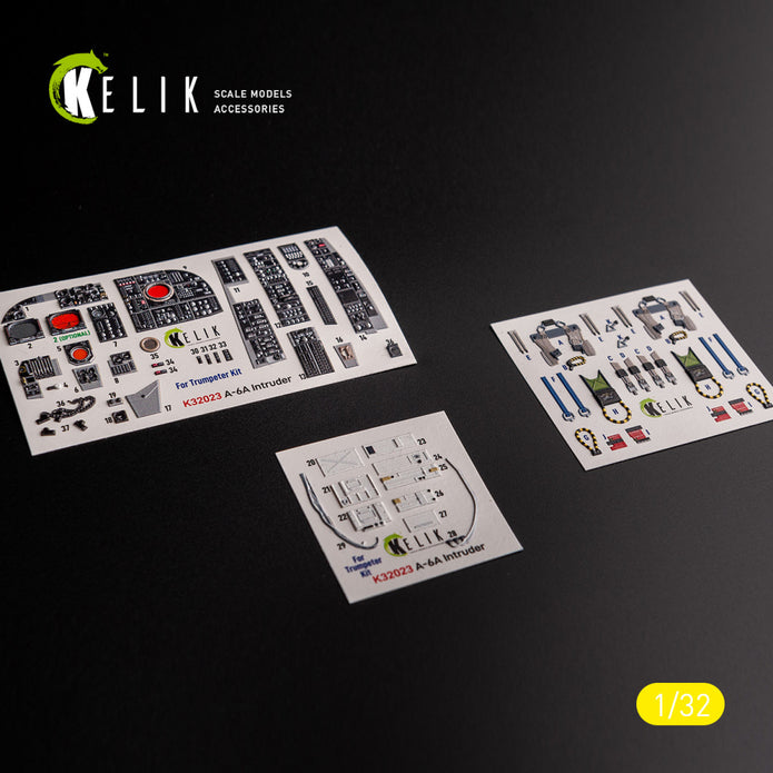 Grumman A-6A Intruder. Interior 3D Decals (for Trumpeter Aircraft model kit) Scale 1:32 KeliK K32023