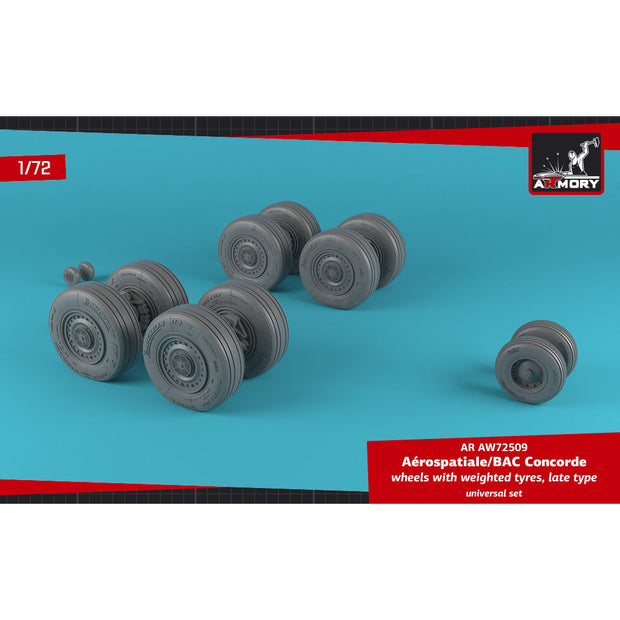 1/72 Concorde wheels w/ weighted tires, late Scale 1:72 Armory Models AR AW72509