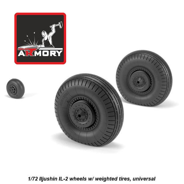 1/72 Iljushin IL-2 Bark late type wheels w/ weighted tires Scale 1:72 Armory Models AR AW72056