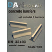 Concrete barriers.set for roadblock. Material - gypsum. The set contains 6 pcs of unpainted concrete barriers.triangle.(gram weight) Scale 1:35 DAN Models DM 35403