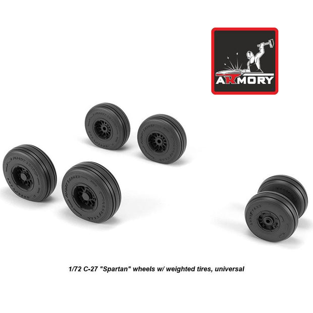 1/72 C-27 Spartan wheels w/ weighted tires Scale 1:72 Armory Models AR AW72505