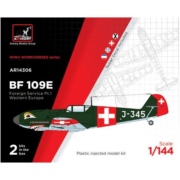 1/144 Messerschmitt Bf 109E "Foreign Service Aces", Pt, 1 - Spain, Switzeland, Yugoslavia, Serbia Scale 1:144 Armory Models AR14306
