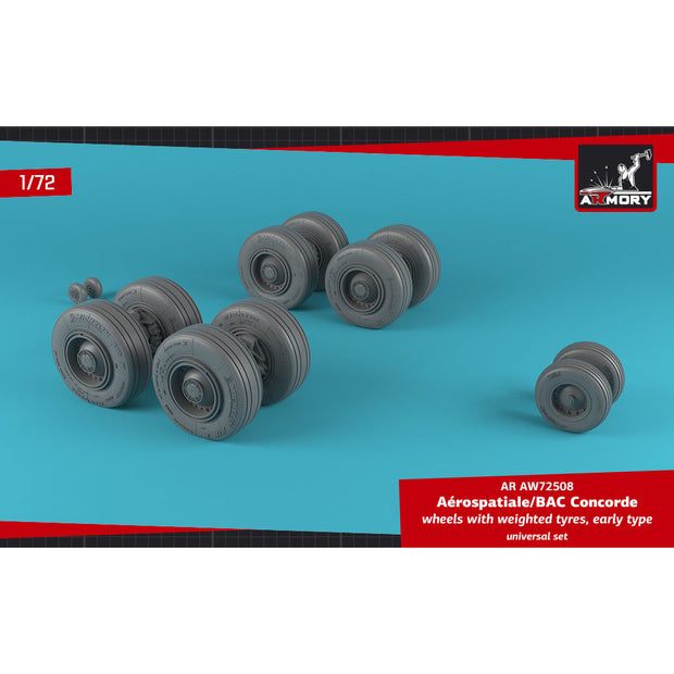 1/72 Concorde wheels w/ weighted tires, early Scale 1:72 Armory Models AR AW72508