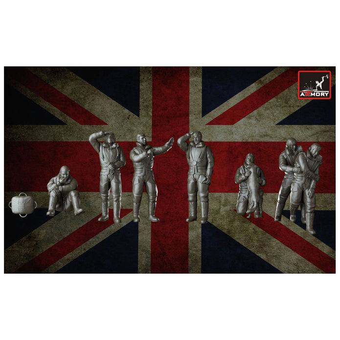 1/144 RAF WWII heavy bomber crew in high altitude outfit, full set Scale 1:144 Armory Models AR F1401