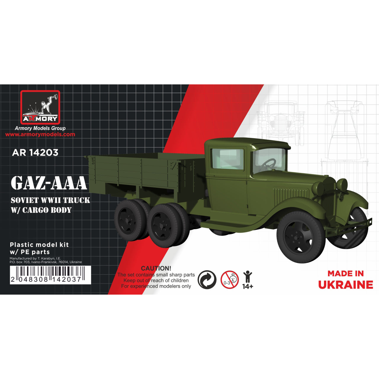 1/144 GAZ-AAA Soviet WWII cargo truck Scale 1:144 Armory Models AR14203