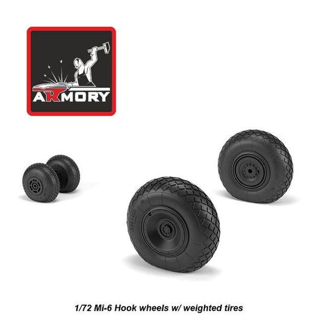 1/72 Mil Mi-6 Hook wheels w/ weighted tires (for Amodel, universal)  Scale 1:72 Armory Models AR AW72058