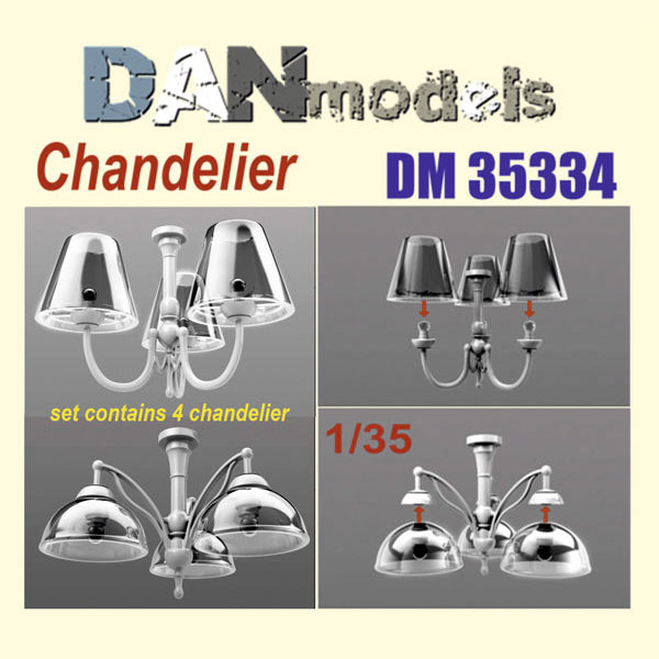 Material for dioramas. Chandeliers. Set 4 pcs. 3D printing Scale 1:35 DAN Models DM 35334