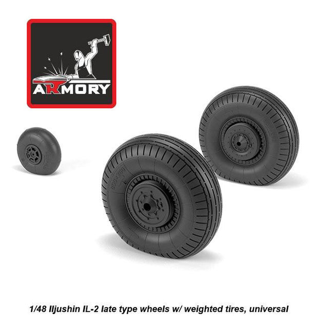 1/48 Iljushin IL-2 Bark late type wheels w/ weighted tires Scale 1:48 Armory Models AR AW48035