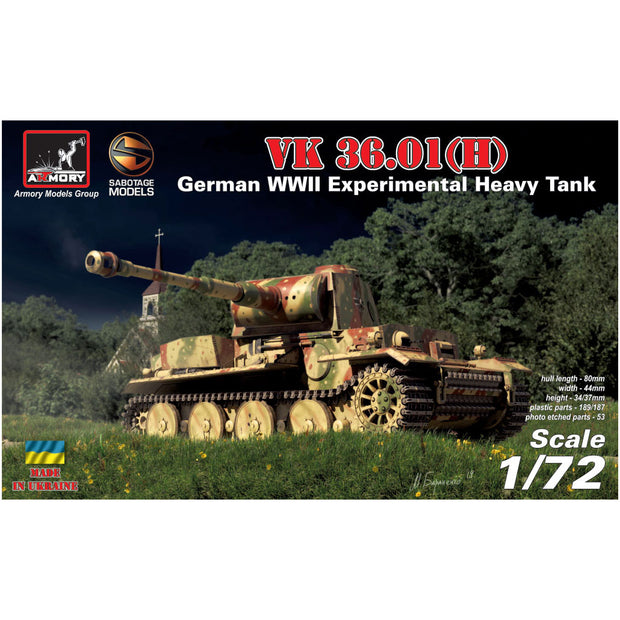 1/72 VK 36, 01(H) German WWII Experimental Heavy Tank Scale 1:72 Armory Models AR72210