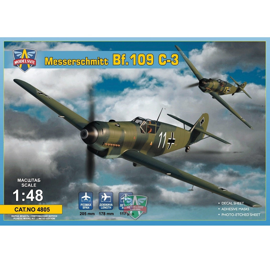 Modelsvit 4805 Plastic model aircraft kit Scale 1:48 Messerschmitt Bf-109C-3