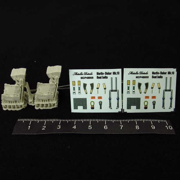 Ejection Seat F16F Rafale, Seats + 3D Decals Detailing set (3D-Printed) Scale 1:48 Metallic Details MDR48261 - For Aircraft Models Kits