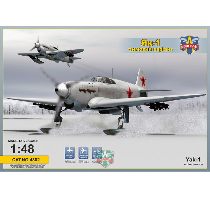 Modelsvit 4802 Plastic model aircraft kit Scale 1:48 Yakovlev Yak-1 (Winter version)