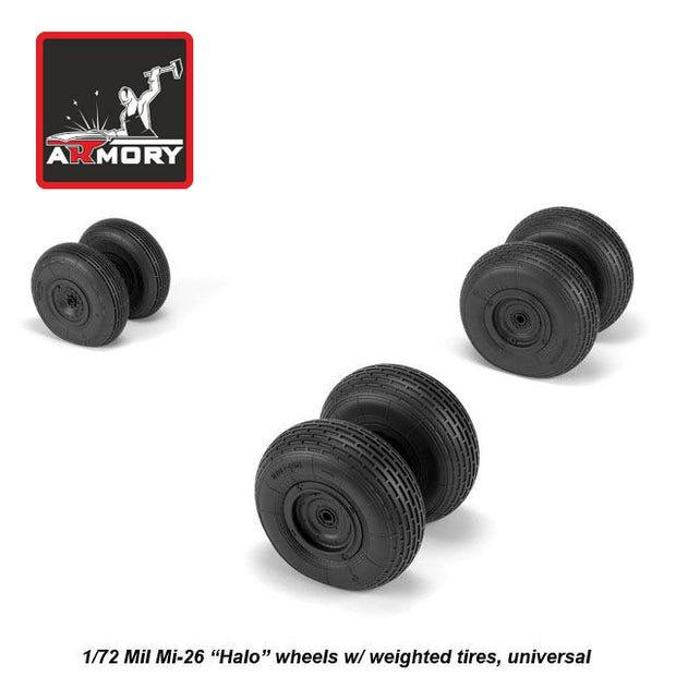 1/72 Mil Mi-26 Halo wheels w/ weighted tires (for Zvezda, universal)  Scale 1:72 Armory Models AR AW72062