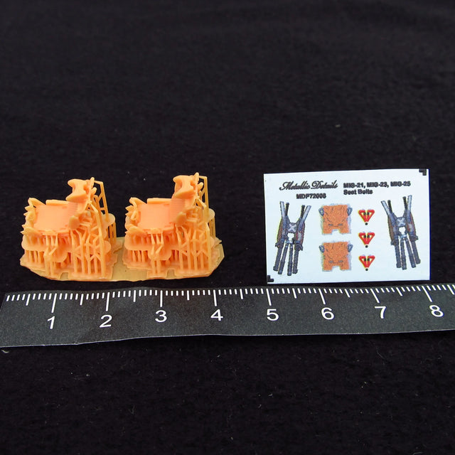Ejection Seat KM-1M Seats + 3D Decals Detailing set 2 pcs (3D-Printed) Scale 1:72 Metallic Details MDR7297 - For Aircraft Models Kits