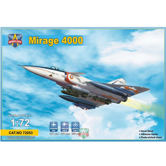 Modelsvit 72053 Plastic model aicraft kit Scale 1:72 Mirage 4000 w/Weapons