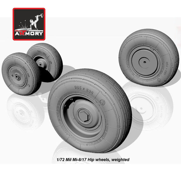 1/72 Mil Mi-8/17 Hip wheels Scale 1:72 Armory Models AR AW72036