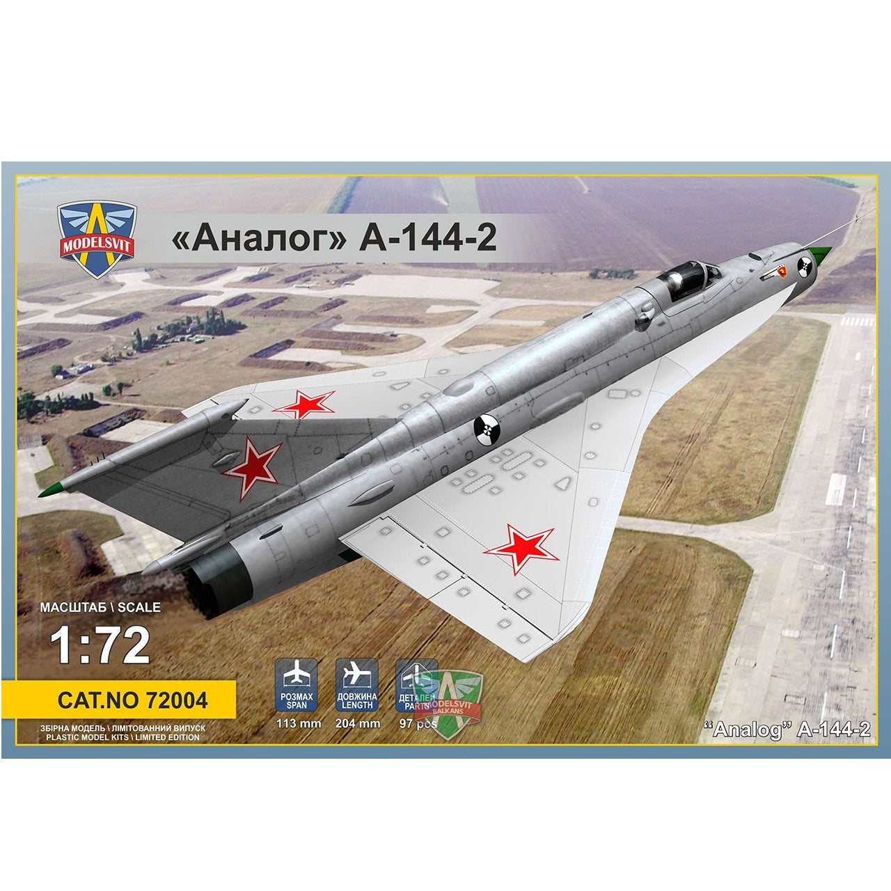 Modelsvit 72004 Plastic model aicraft kit Scale 1:72 MiG-21I-2 Analog A-144-2