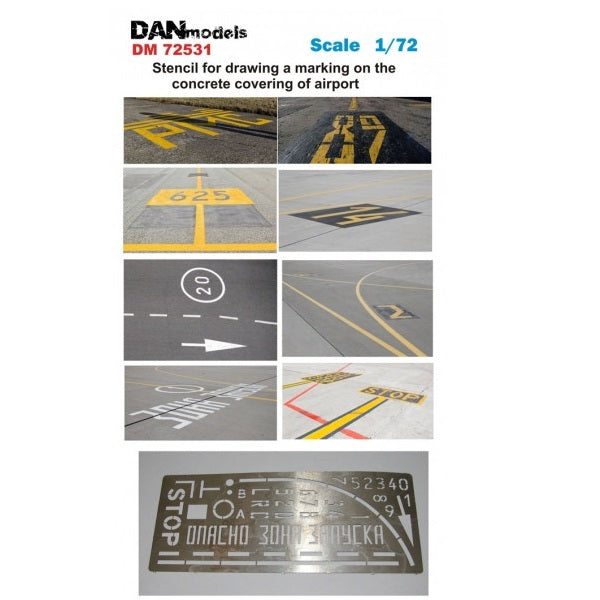 Stencil for marking on the airfield concrete Scale 1:72 DAN Models DM 72531
