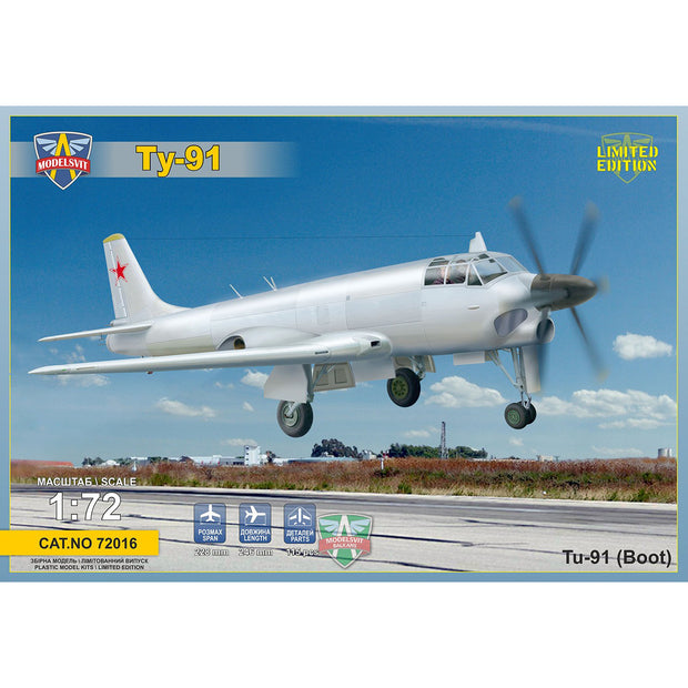 Modelsvit 72016 Plastic model aicraft kit Scale 1:72 Tupolev Tu-91 'Boot' Soviet naval attack aircraft