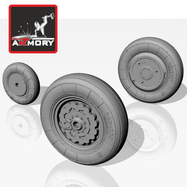 1/48 Sukhoj Su-7B Fitter wheels, early Scale 1:48 Armory Models AR AW48005