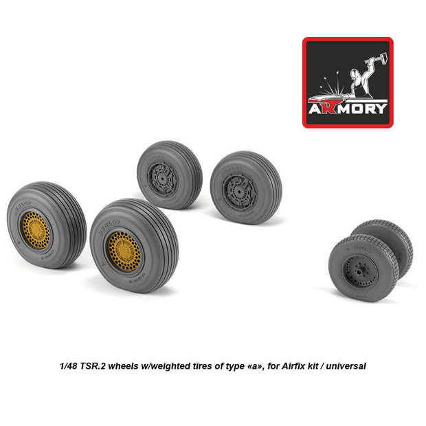 1/48 BAC TSR.2 wheels w/ weighted tires, type "a" (DL) Scale 1:48 Armory Models AR AW48412