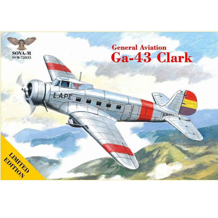 General Aviation Ga-43 Clark (Spain), Aircraft Model Kit Scale 1:72 SOVA-M SVM 72035