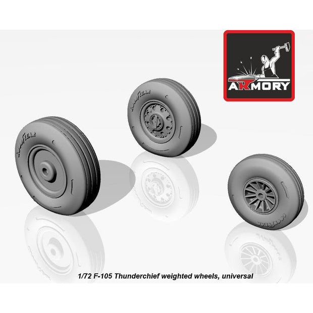 1/72 F-105 Thunderchief wheels w/ weighted tyres Scale 1:72 Armory Models AR AW72313