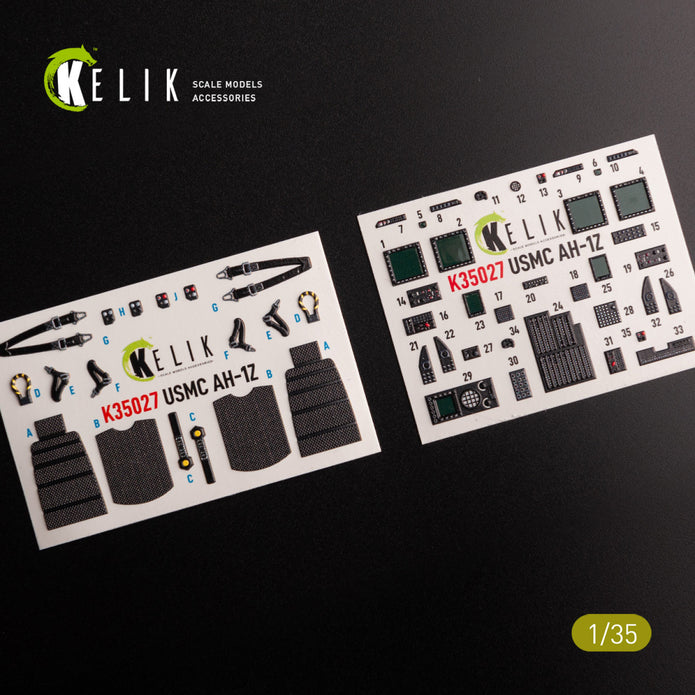 Bell AH-1Z. Interior 3D Decals (for Academy Helicopter model kit) Scale 1:35 KeliK K35027