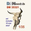 Cow skull (without lower jaw). Set 10 pcs. 3D printing Scale 1:35 DAN Models DM 35321