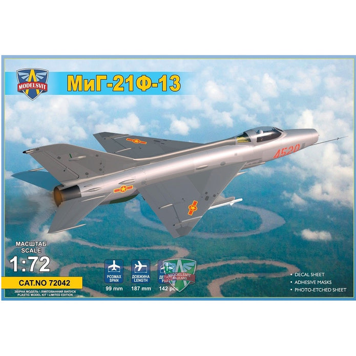 Modelsvit 72042 Plastic model aicraft kit Scale 1:72 MiG-21 F-13 Supersonic jet fighter