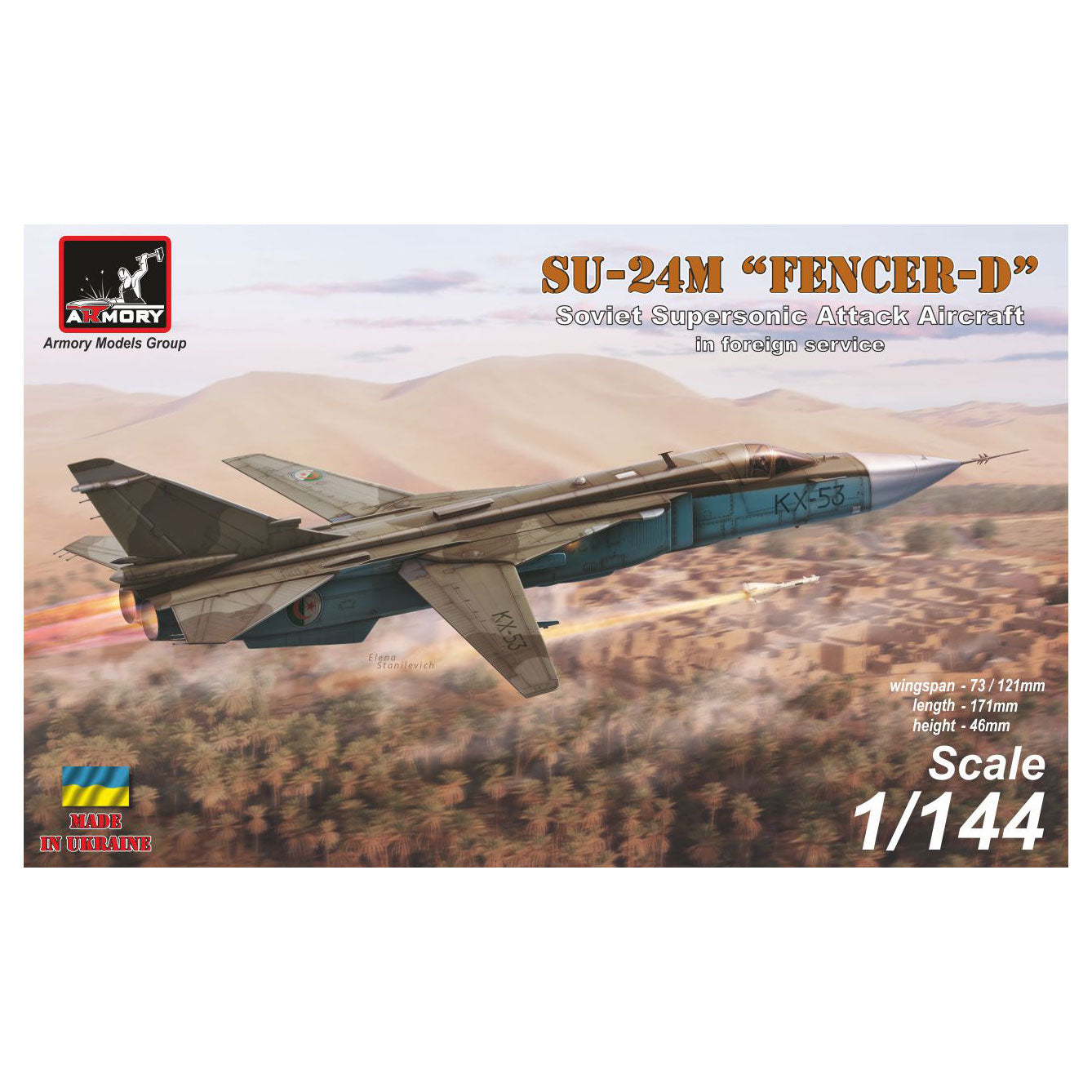 1/144 Sukhoj Su-24M Fencer in foreign service: Algeria, Iran, Iraq, Lybia, Syria Scale 1:144 Armory Models AR14703