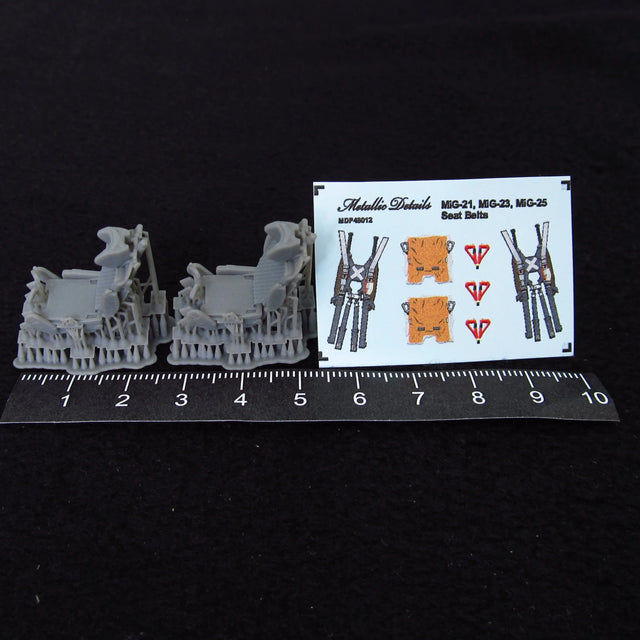Ejection Seat KM-1M 2 pcs, Seats + 3D Decals (3D-Printed) Scale 1:48 Metallic Details MDR48259 - For Models Aircraft Kits
