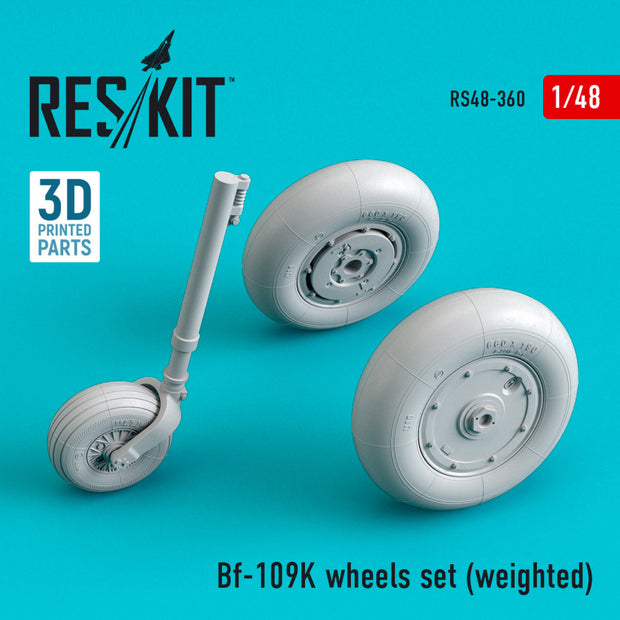 Bf-109K wheels set (weighted) Scale 1:48 ResKit RS48-0360 for Aircraft Model Kit