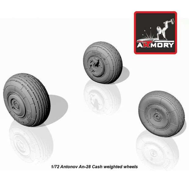 1/72 Antonov An-28 Cash wheels w/ weighted tires Scale 1:72 Armory Models AR AW72044