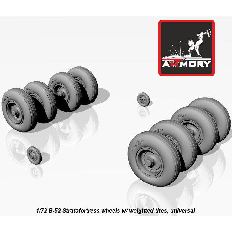 1/72 B-52 Stratofortress wheels w/ weighted tyres Scale 1:72 Armory Models AR AW72316
