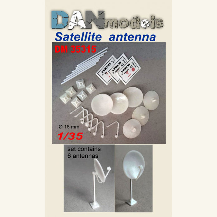 Material for dioramas. satellite dish is round. Set 6 pcs Scale 1:35 DAN Models DM 35315