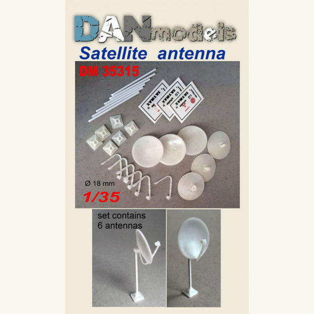 Material for dioramas. satellite dish is round. Set 6 pcs Scale 1:35 DAN Models DM 35315