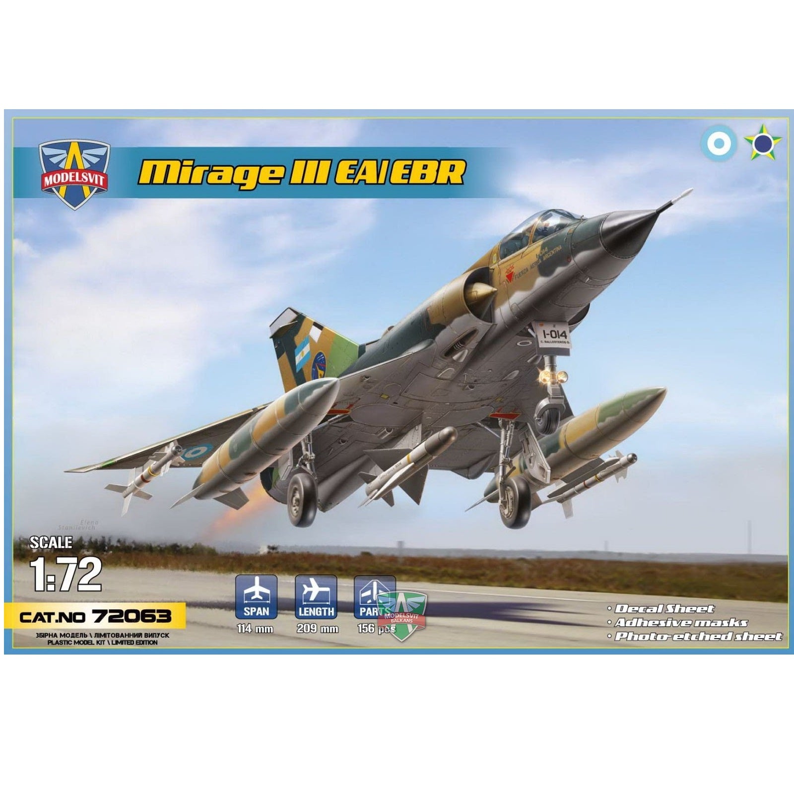 Modelsvit 72063 Plastic model aicraft kit Scale 1:72 Mirage III EA/EBR