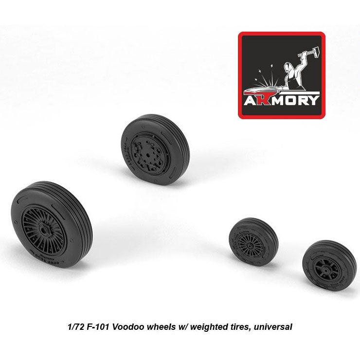 1/72 F-104A/C Starfighter wheels, w/ optional nose wheels, weighted Scale 1:72 Armory Models AR AW72320
