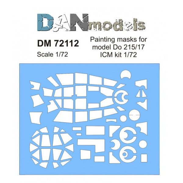 Painting Masks for aircraft model Do 215/17 (for ICM kit 1/72) Scale 1:72 DAN Models DM 72112