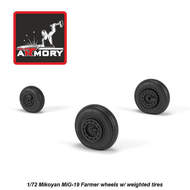 1/72 Mikoyan MiG-19 Farmer wheels w/ weighted tires Scale 1:72 Armory Models AR AW72051
