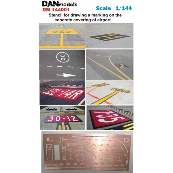 Photo-etched stencil for marking airport concrete Scale 1:144 DAN Models DM 144001